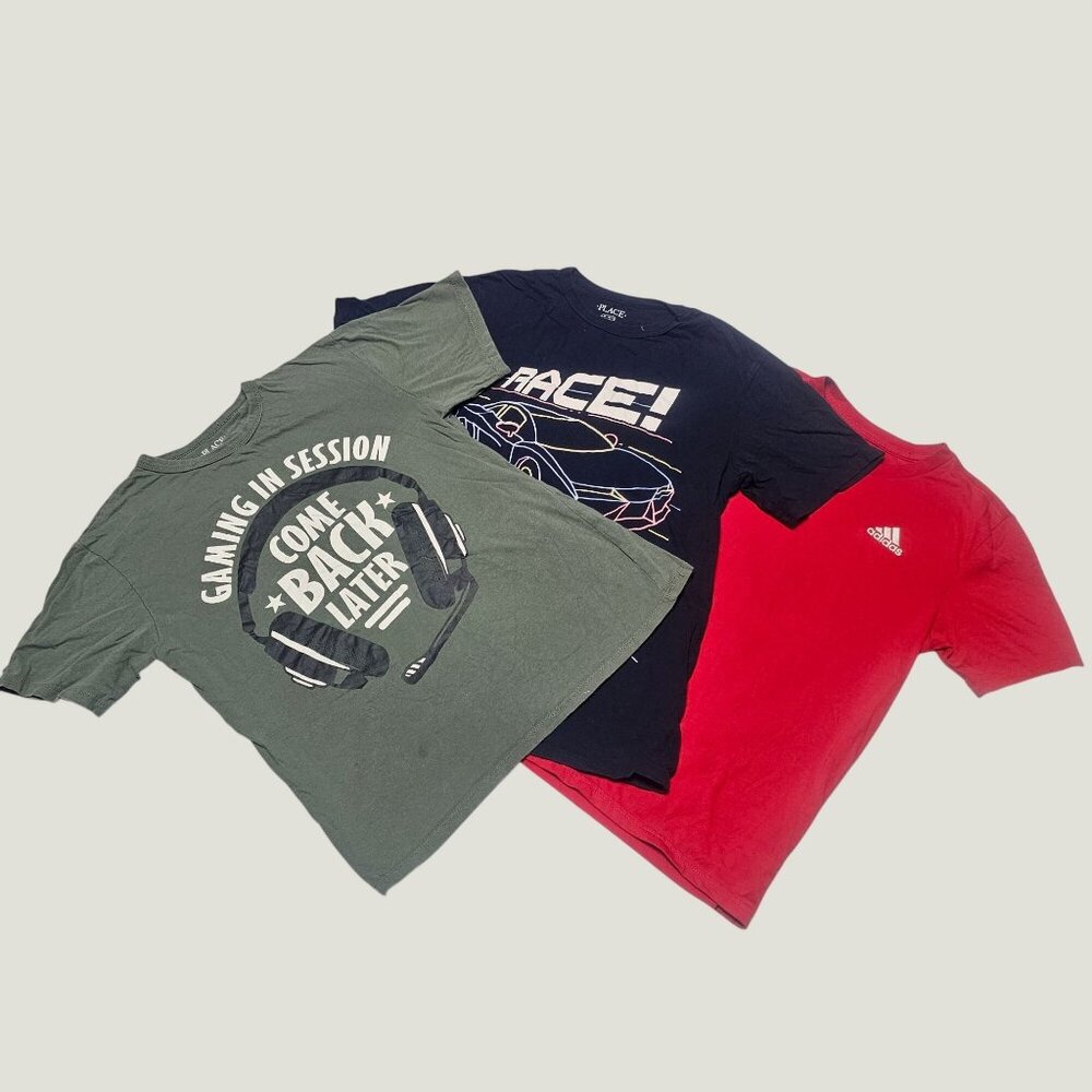 Casual Gaming & Athletic Graphic T Shirt Bundle Gamer Adidas Tees Boys M (10/12)